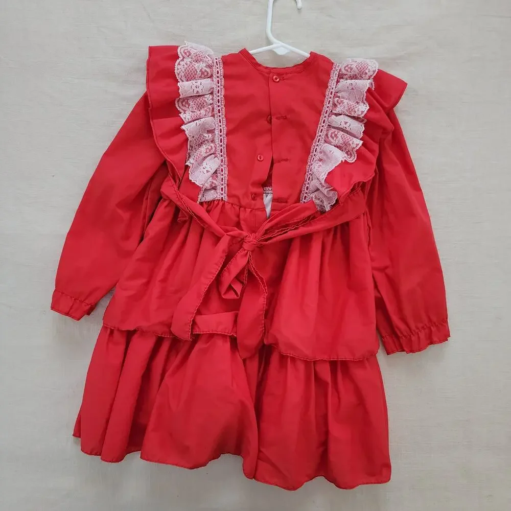 Vintage Jill Lynn Red Ruffle Dress kids 6